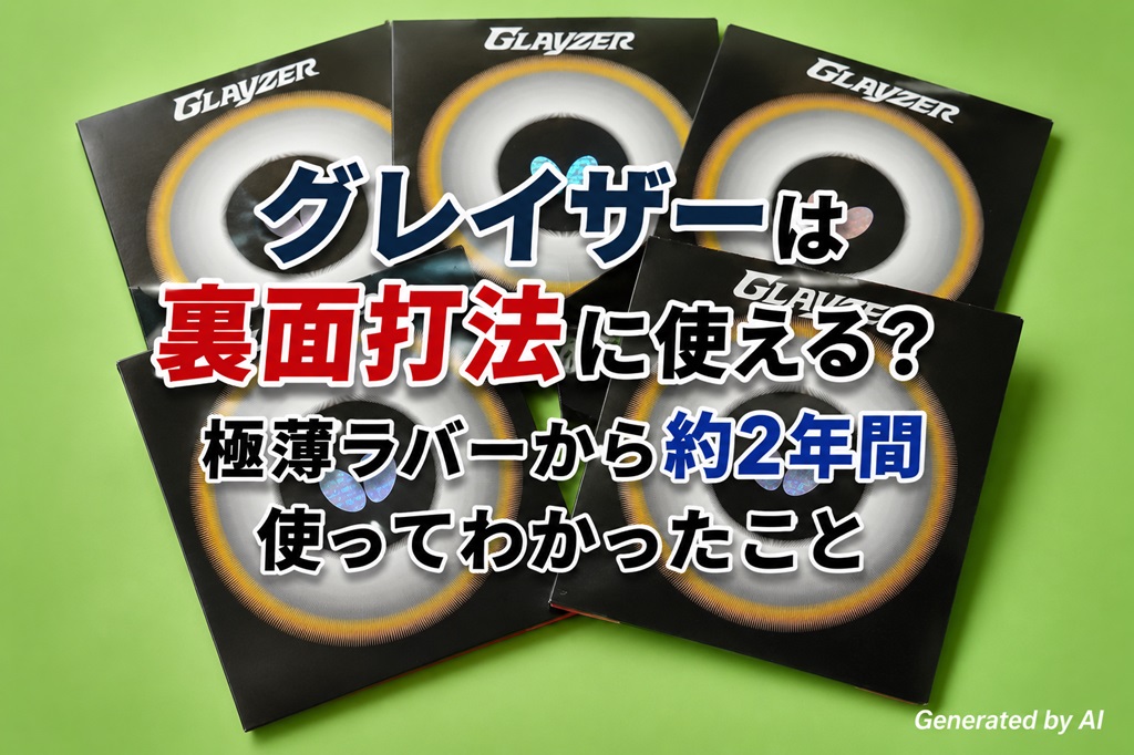 卓球ラバー　「グレイザー（バタフライ）」を裏面打法に使用した際の用具レビュー