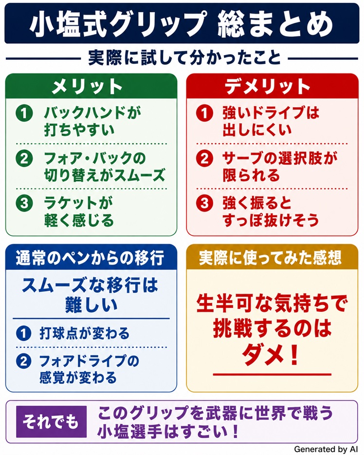 小塩式グリップのメリット・デメリットと実際に試した感想のまとめ