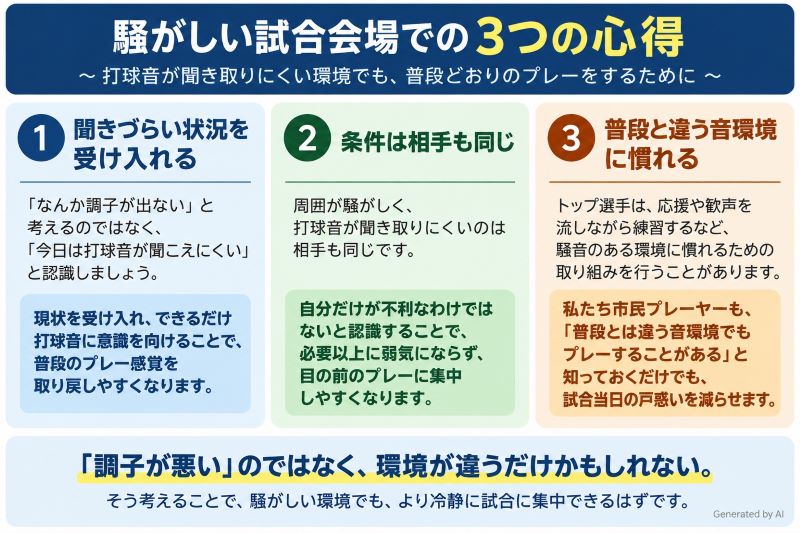 卓球 騒がしい試合会場における3つの心得