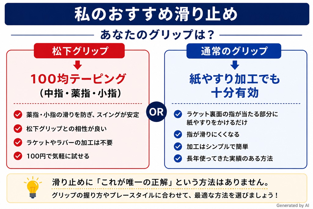 卓球　中国式ペン　滑り止めのおすすめの方法