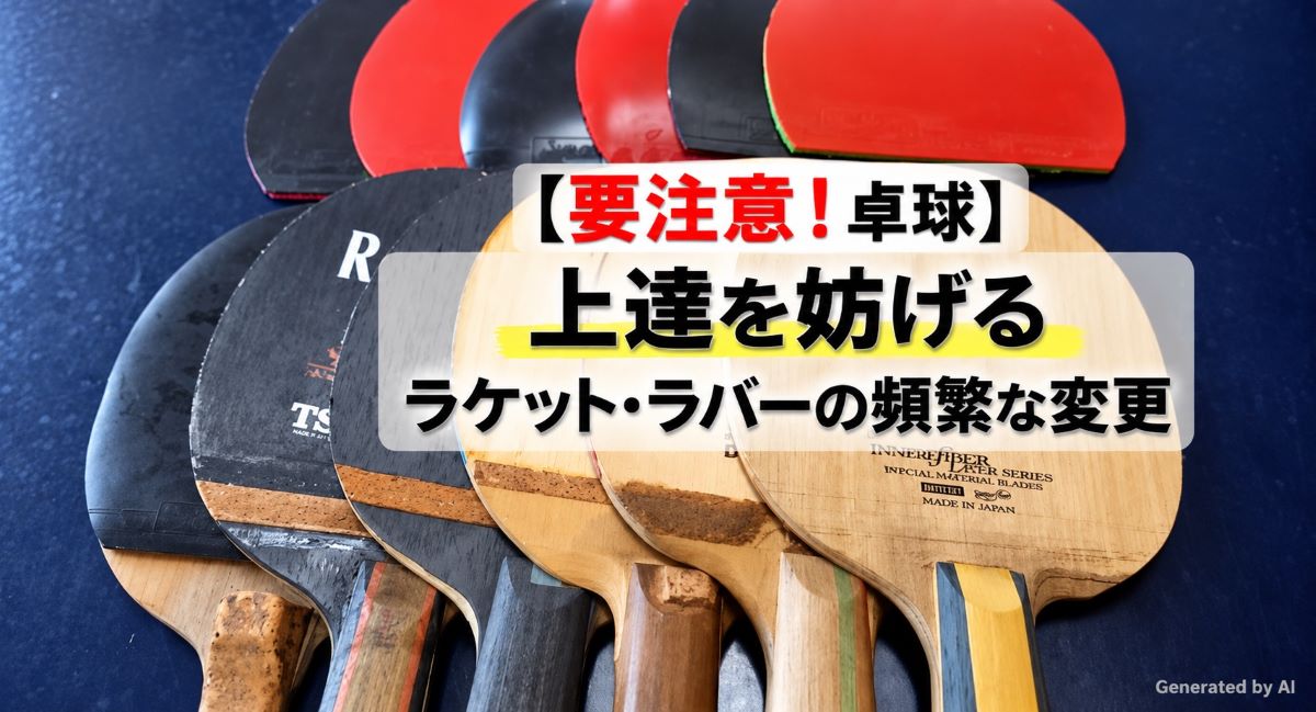 卓球用具　ラケット・ラバーの頻繁な変更について