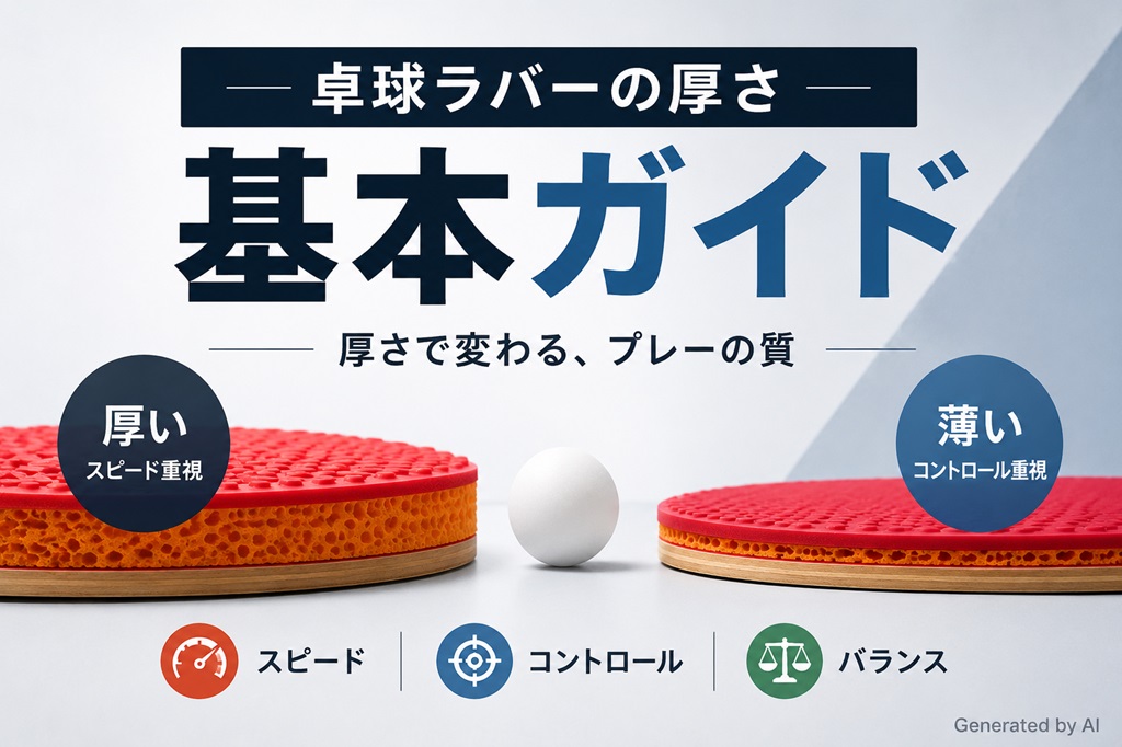 【卓球】卓球ラバーの厚さ完全ガイド｜厚い・薄いで何が変わる？
