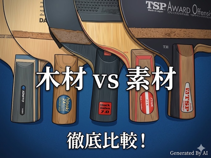 【卓球】「木材」vs「素材」ラケット、結局どっちがいい？性能の違いと選び方を徹底解説