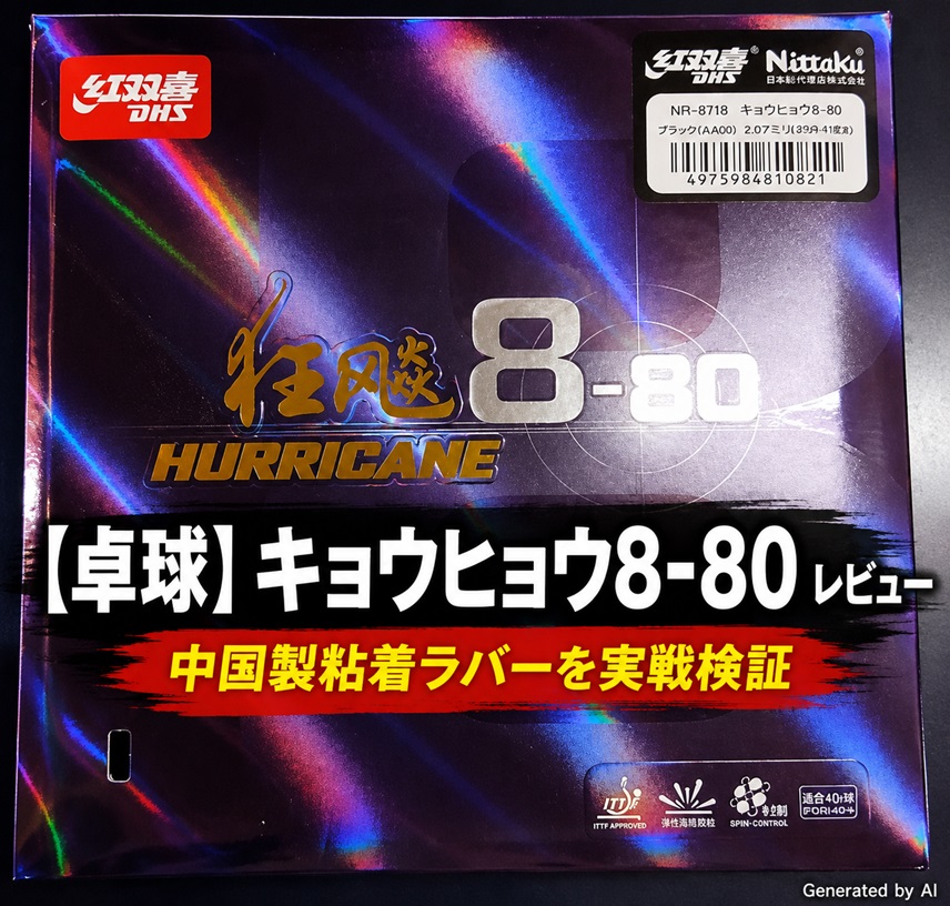 アイキャッチ画像 卓球ラバー キョウヒョウ８－８０のパッケージ画像