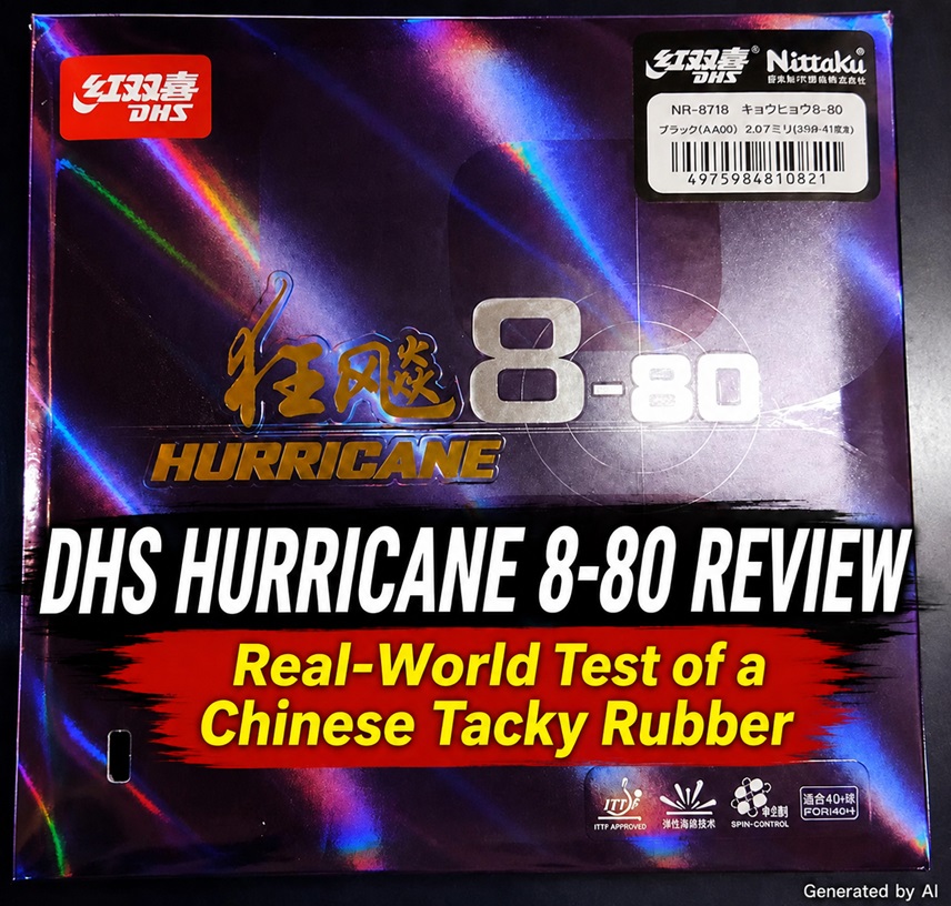 DHS Hurricane 8-80 review thumbnail for a Chinese tacky table tennis rubber