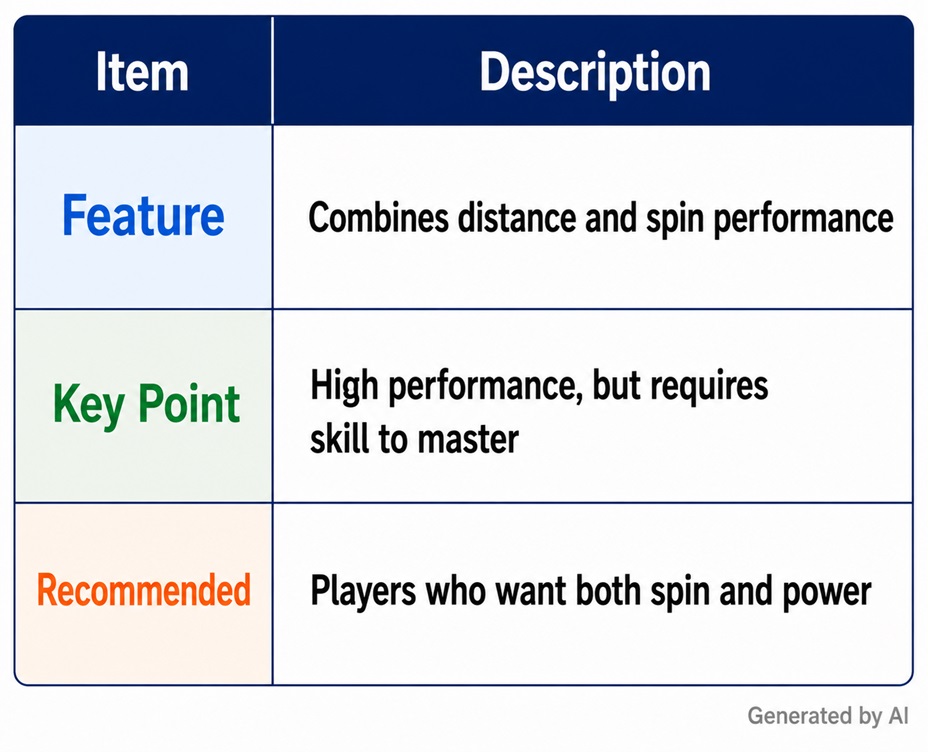Key characteristics of hybrid tacky table tennis rubbers and recommended player types
