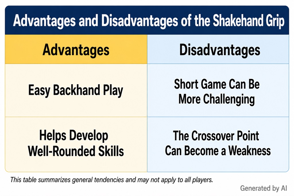Advantages and disadvantages of the Shakehand Grip in table tennis
