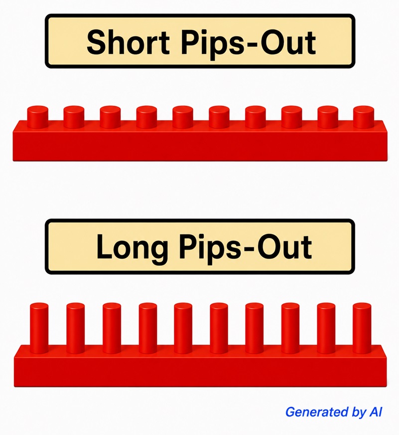 OX short pips and long pips comparison