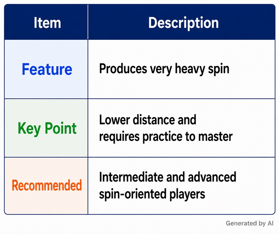 Key characteristics of Chinese tacky table tennis rubbers and recommended player types