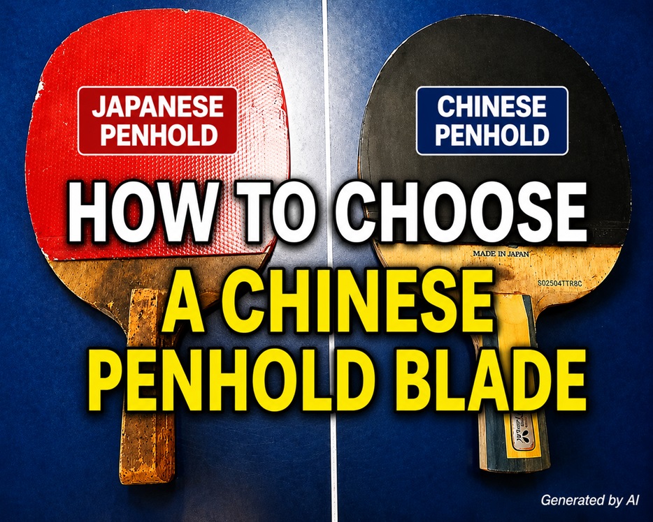 Japanese Penhold and Chinese Penhold blades side by side