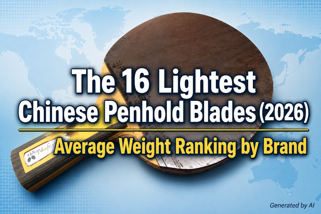 The 16 Lightest Chinese Penhold Blades (2026) average weight ranking featured image.