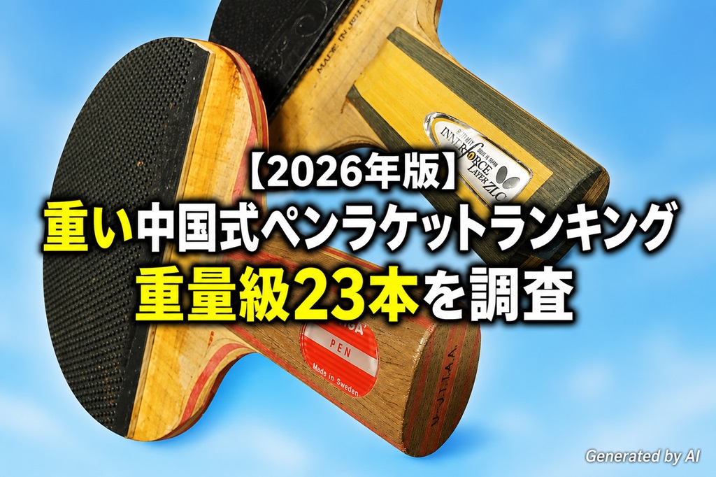 アイキャッチ画像　卓球ラケット　中国式ペンラケット重いラケットのランキング