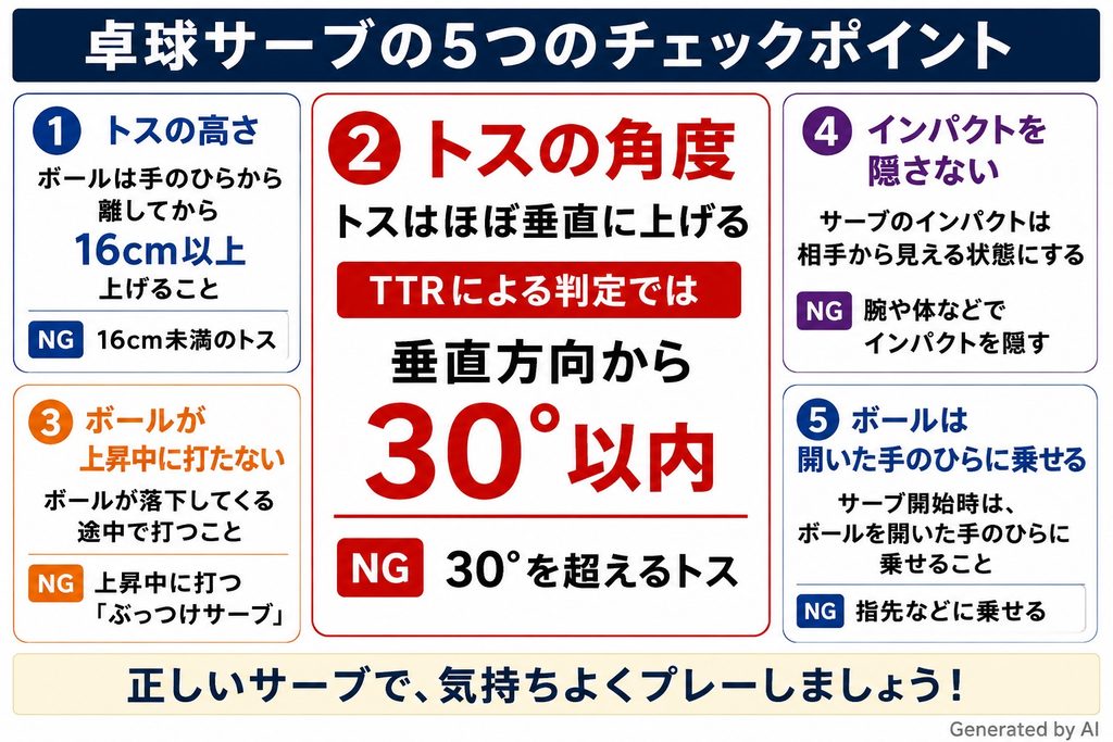 卓球サーブのチェックポイント