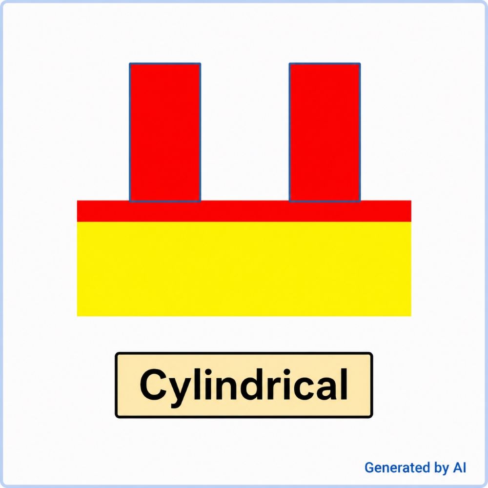 Cylindrical long pips rubber shape