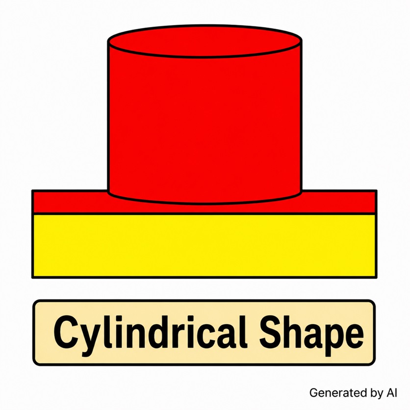 Cylindrical short pips rubber structure