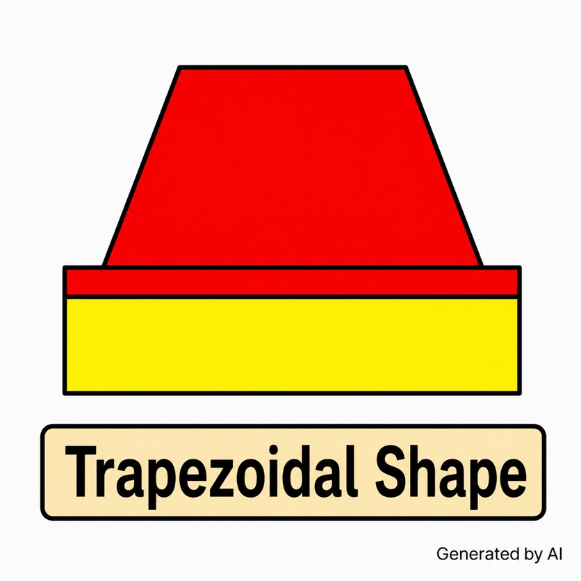 Trapezoidal short pips rubber structure