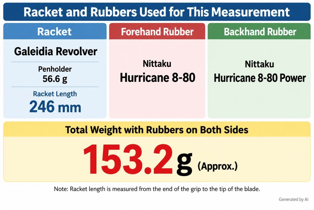 Equipment used to measure the center of gravity of a table tennis racket
